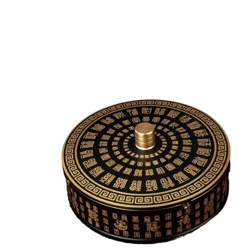 

Black gold ashtray with lid brass crafts