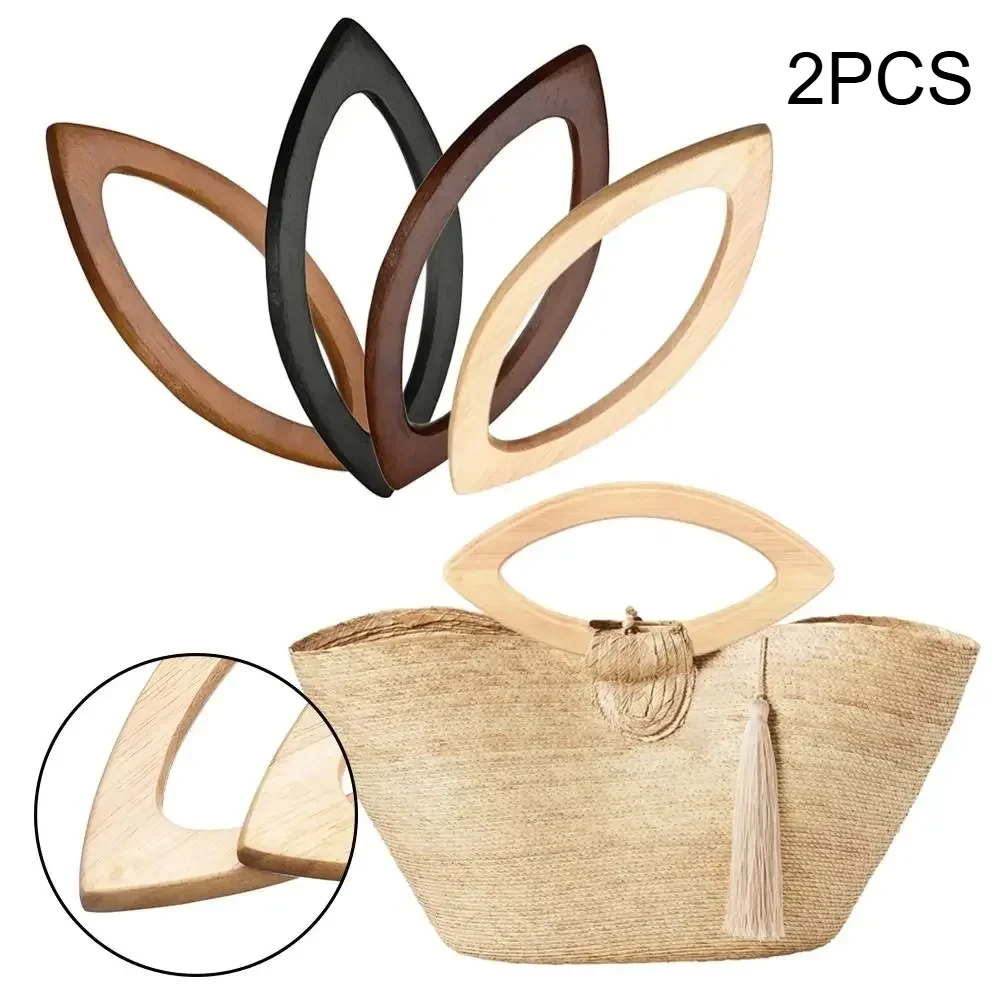 2 unidades de asas de madera con forma para bolsos, ideales para reemplazar las originales, y accesorios multiusos para bolsos de mano, bolsos tipo tote y carteras.