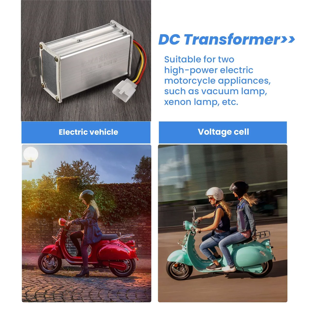 Electronic Transformer DC 36V 48V 60V 72V to 12V 10A Electric Bicycle Converter Adapter Down Transformer image 5