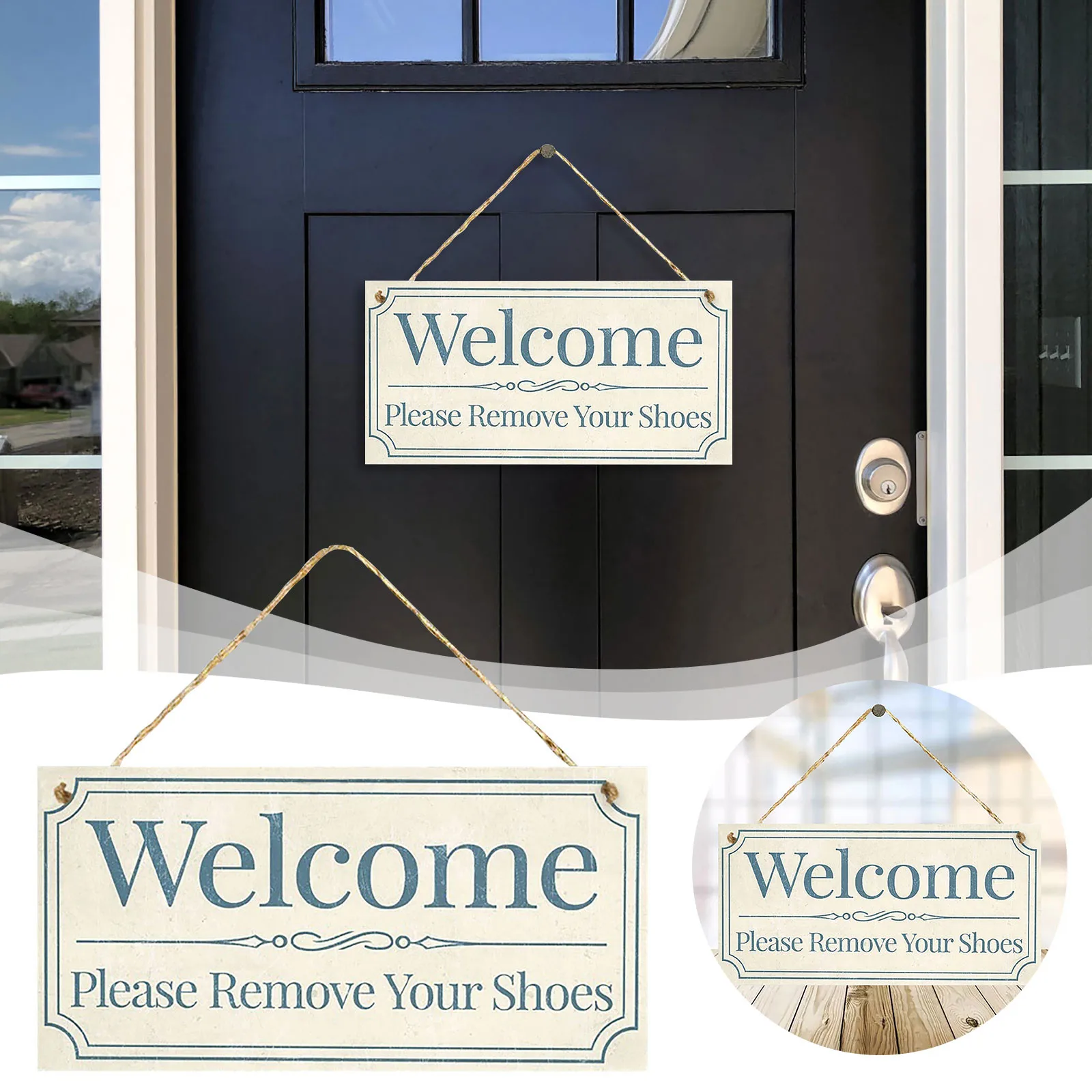 Wooden Hanging Welcome Sign Welcome Rectangular Farmhouse Outdoor/Indoor DéCor Rustic Welcome Sign For Living Room Center Table