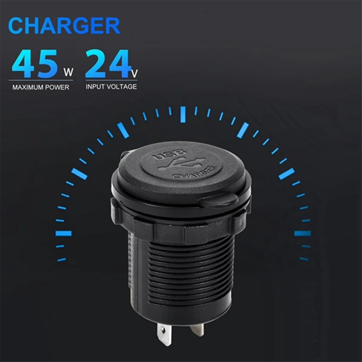 4Set Black +Blue PD Type C USB Car Charger and QC 3.0 Quick Charger 12V Power Outlet Socket with ON/Off Switch for Car