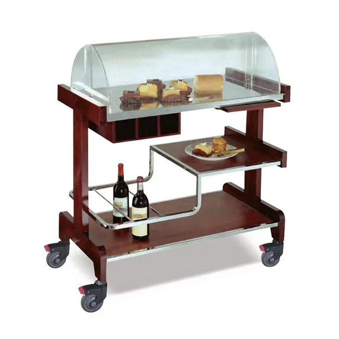 

Wood Hotel Trolley Cart Hotel And Restaurant Mobile Food Trolley