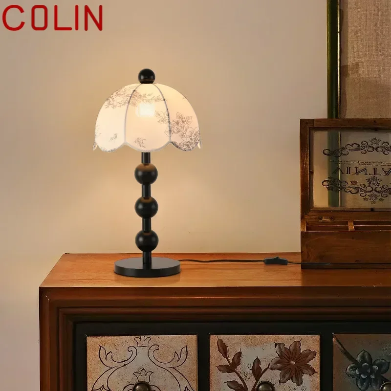 COLIN Contemporary Creativity Table Lamp American Retro Art Living Room Study Villa Hotel Bedroom LED Bedside Desk Light