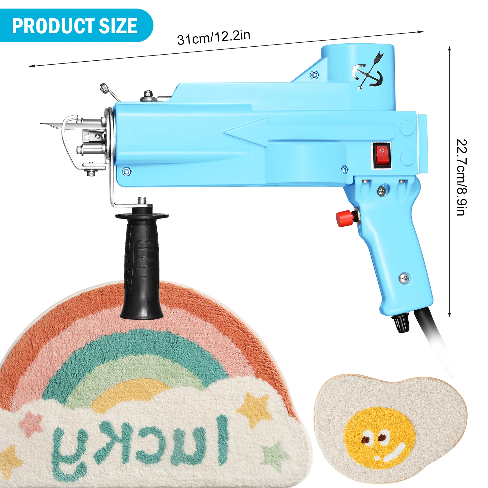 Upgrade 2 in 1 Tufting Gun All inclusive Electric Tufting Gun Carpet Weaving and Flocking Machine Fully Enclosed Cut/Loop Pile