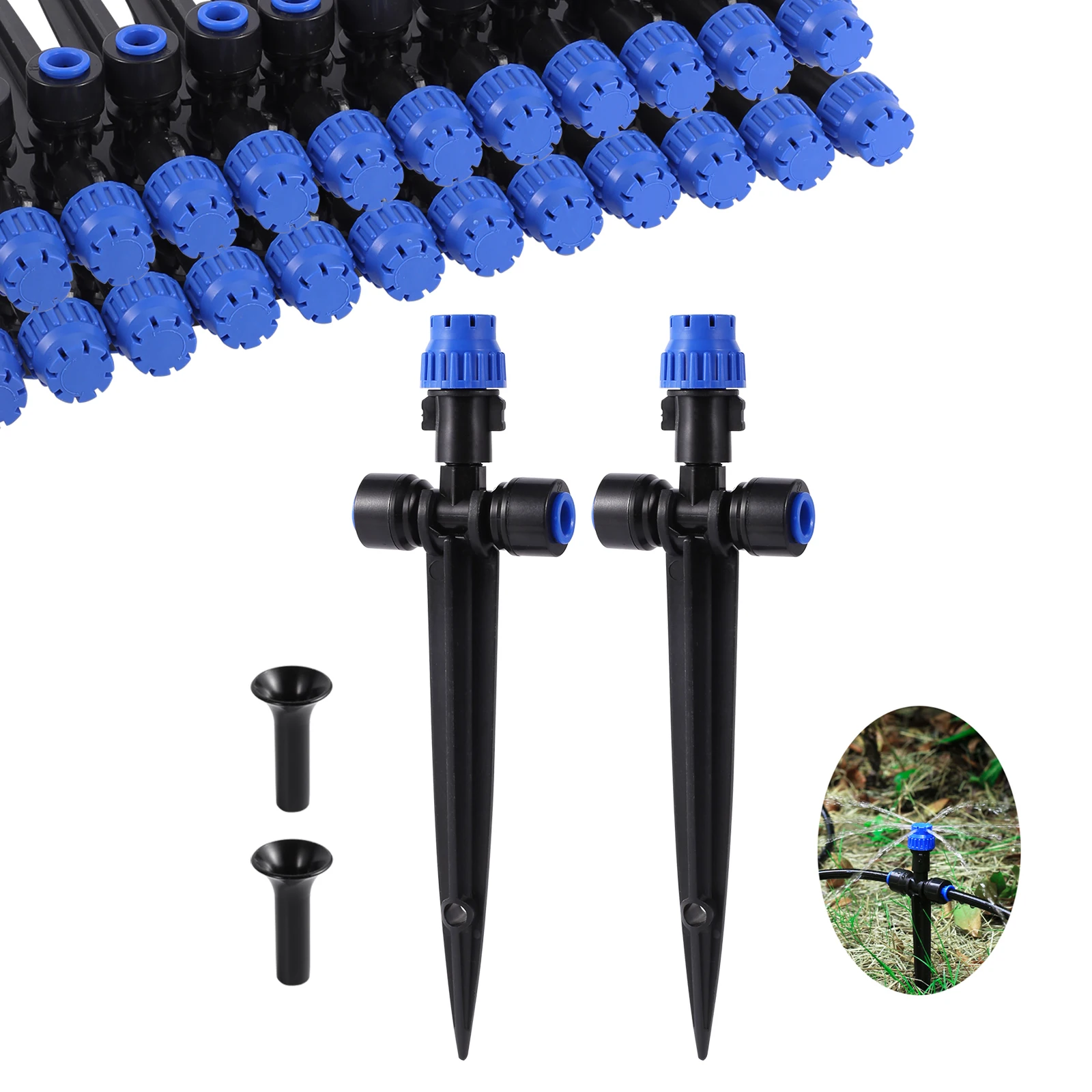 Irrigation Drippers Adjustable 360 Degree Sprinklers 8 Hole Micro Spray Nozzle Drip Emitters For Garden Greenhouse Watering Tool