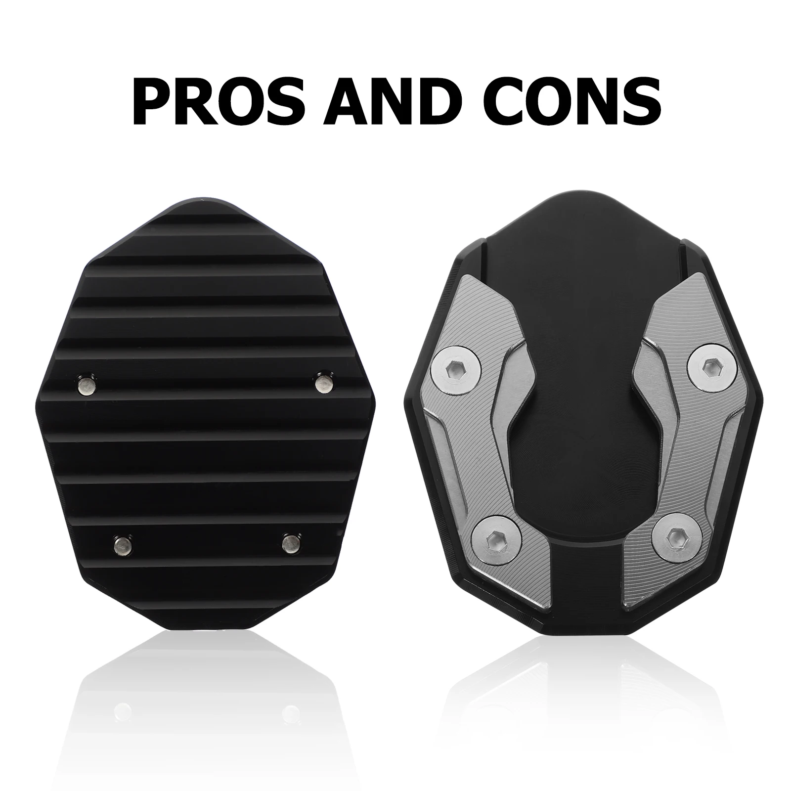 

Aluminum Alloy Motorcycle Side Kickstand Extension Pad Sturdy Weather Resistant Motorbike Support Plate Garage Lawn Road