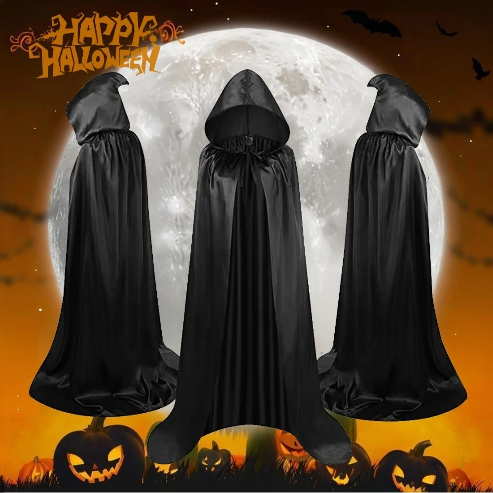 Unisex-Robe mit Kapuze, Halloween, Weihnachtsumhang, Cosplay-Kostüme, Party-Umhang, Damen, Herren und Kinder, Performance-Uniform, Urlaubsdekoration