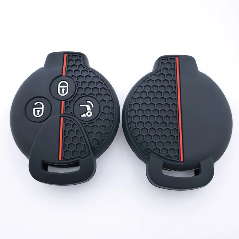 Car Silicone Remote Key Case Fob Shell Cover For Smart Fortwo City Coupe Cabrio Crossblade Roadster K Forfour 2007 - 2015