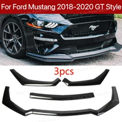 For Ford Mustang 2018-2020 GT Style Car Front Bumper Lip Body Kit Splitter Spoiler Anti Scratch Diffuser Lip Trim Air Dam