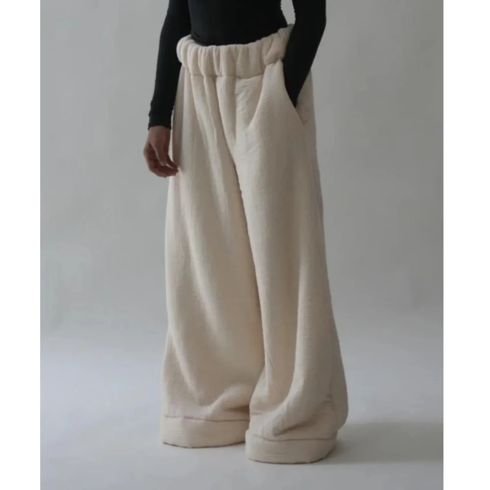 

Чистый цвет дофамина, новые зимние теплые берберские флисовые толстые теплые брюки, женские уличные модные повседневные свободные широкие брюки