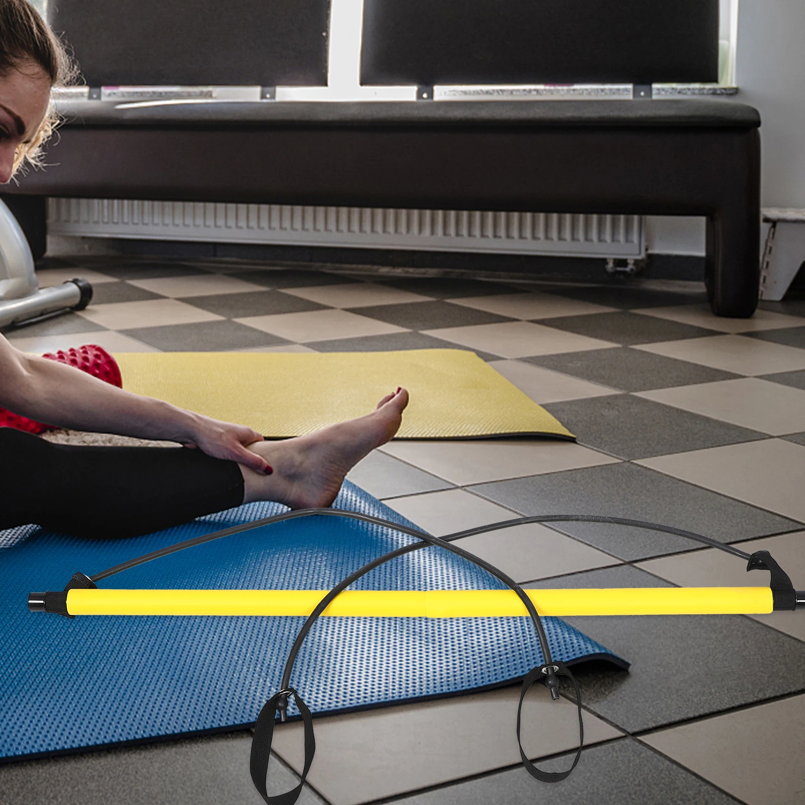 

Pilates Bar Resistance Stretch Band Yoga Training Elastic Workout Fitness Portable Anytime Anywhere Women Pilates Bar