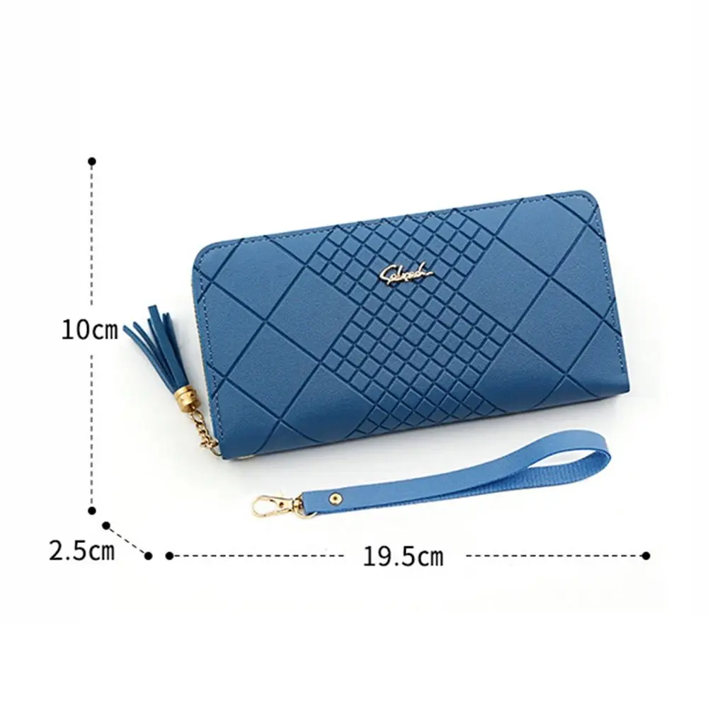 Zipper Money Coin Purse Women Card Holder Long PU Leather Clutch Wallet Large Capacity Lady Wristlet Phone HandBags Money Pocket