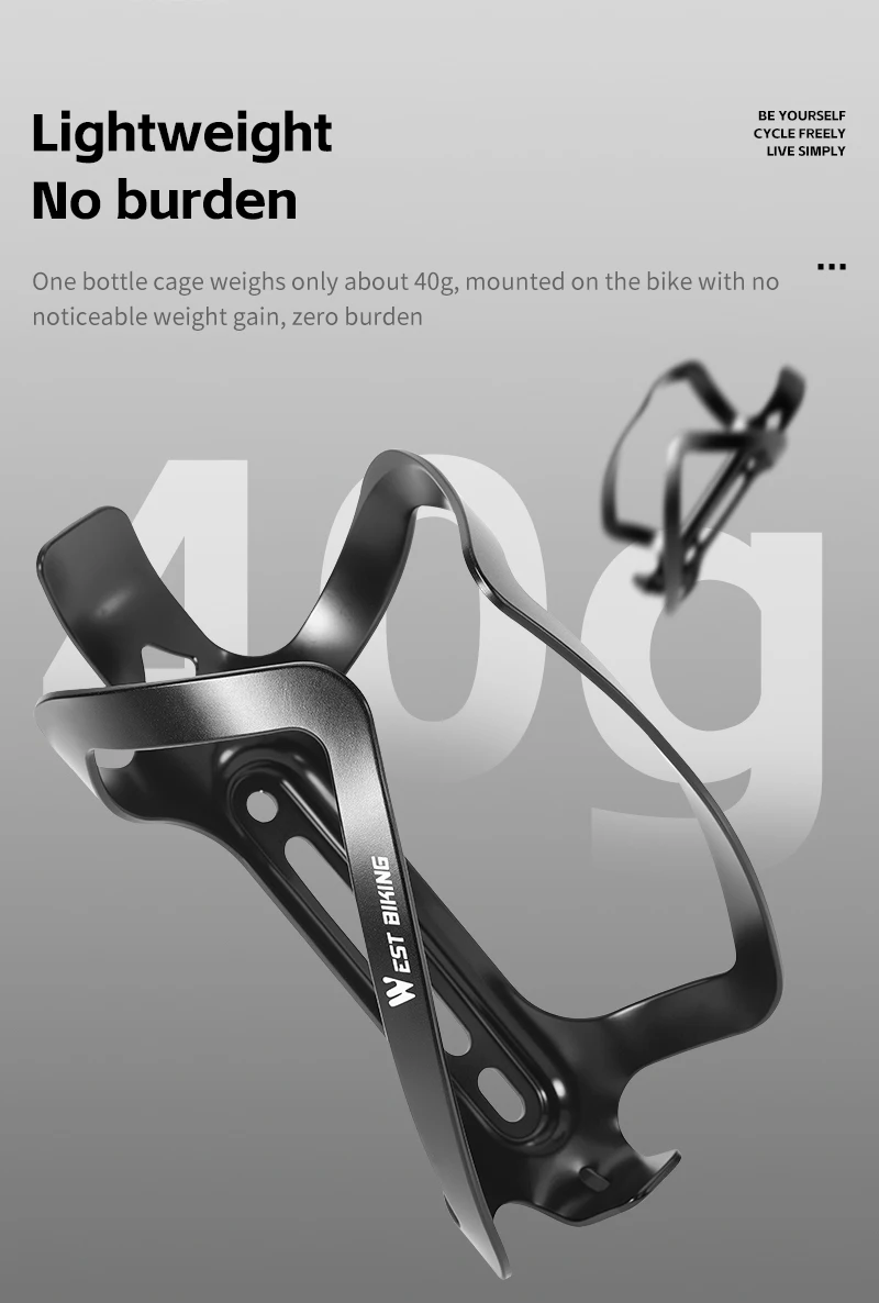 WEST BIKING Flaschenhalter aus Aluminiumlegierung, leicht, robust, Fahrrad-Wasserflaschenhalter, MTB, Rennrad, Fahrradzubehör – Detail 6