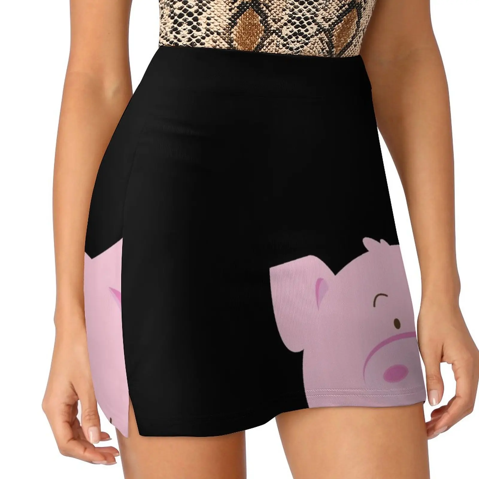 Cute Happy Pig - Pink Mini Skirt Evening dresses Women's skirt skirts summer 2025 woman outfit korean style