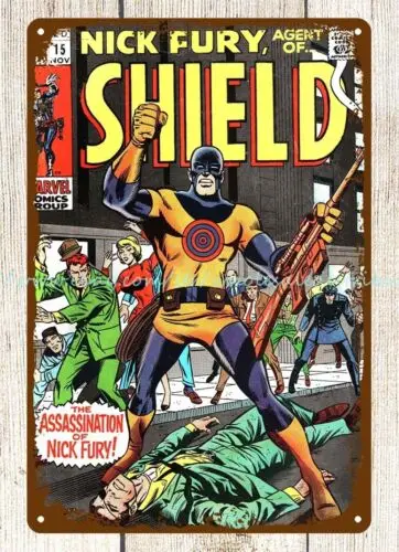 1969 Nick Fury shield Comics metal tin sign discount wall home tavern