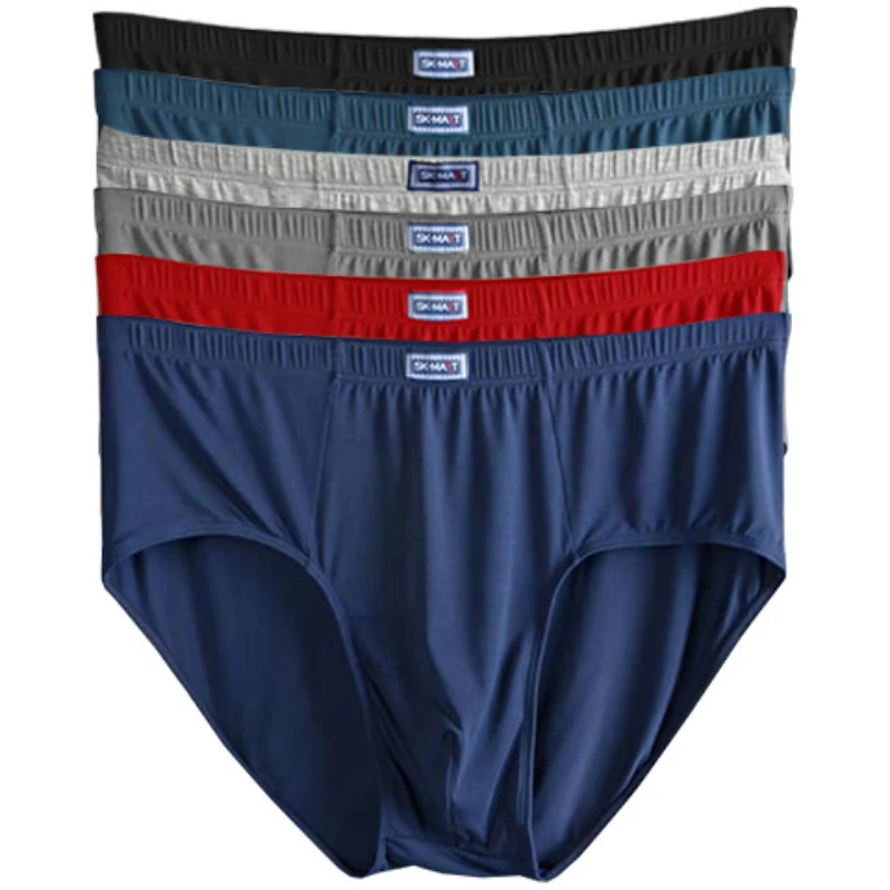 Man Big Size Underwear Bulge Pouch with Over Waist Weight Lingerie Comfort Summer Breathable Cotton Boxers Elastic Belt Briefs