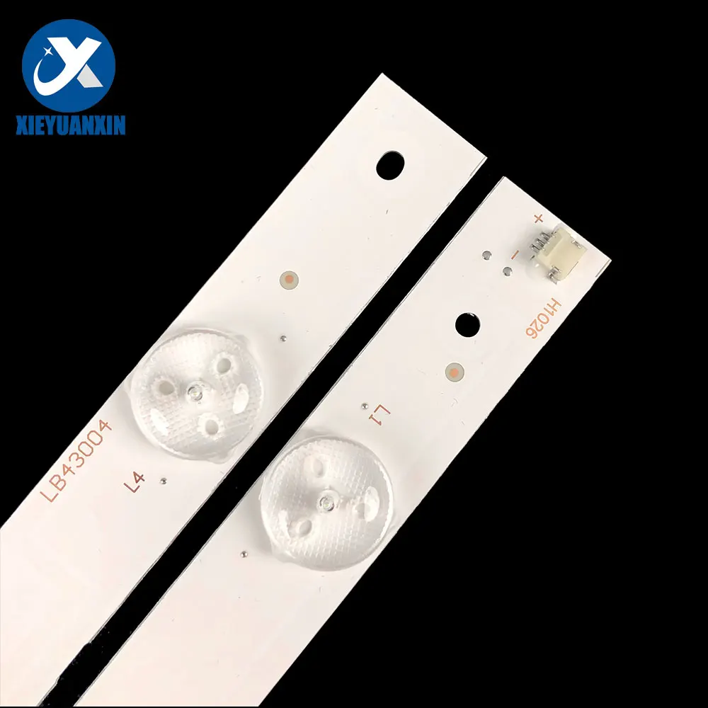 10 pces 417mm conduziu a barra do luminoso para changhong 43 polegadas xrk430a16_rev02_4led 43d2060 43u1 43n1 43a1u 43c1u 43u3c 43d3700 43d20 43d200