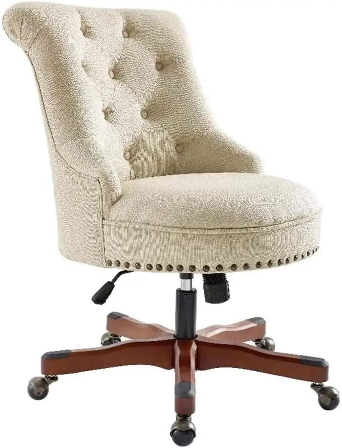 Wood solutions.com-Chaise de Bureau Réglable, Beige