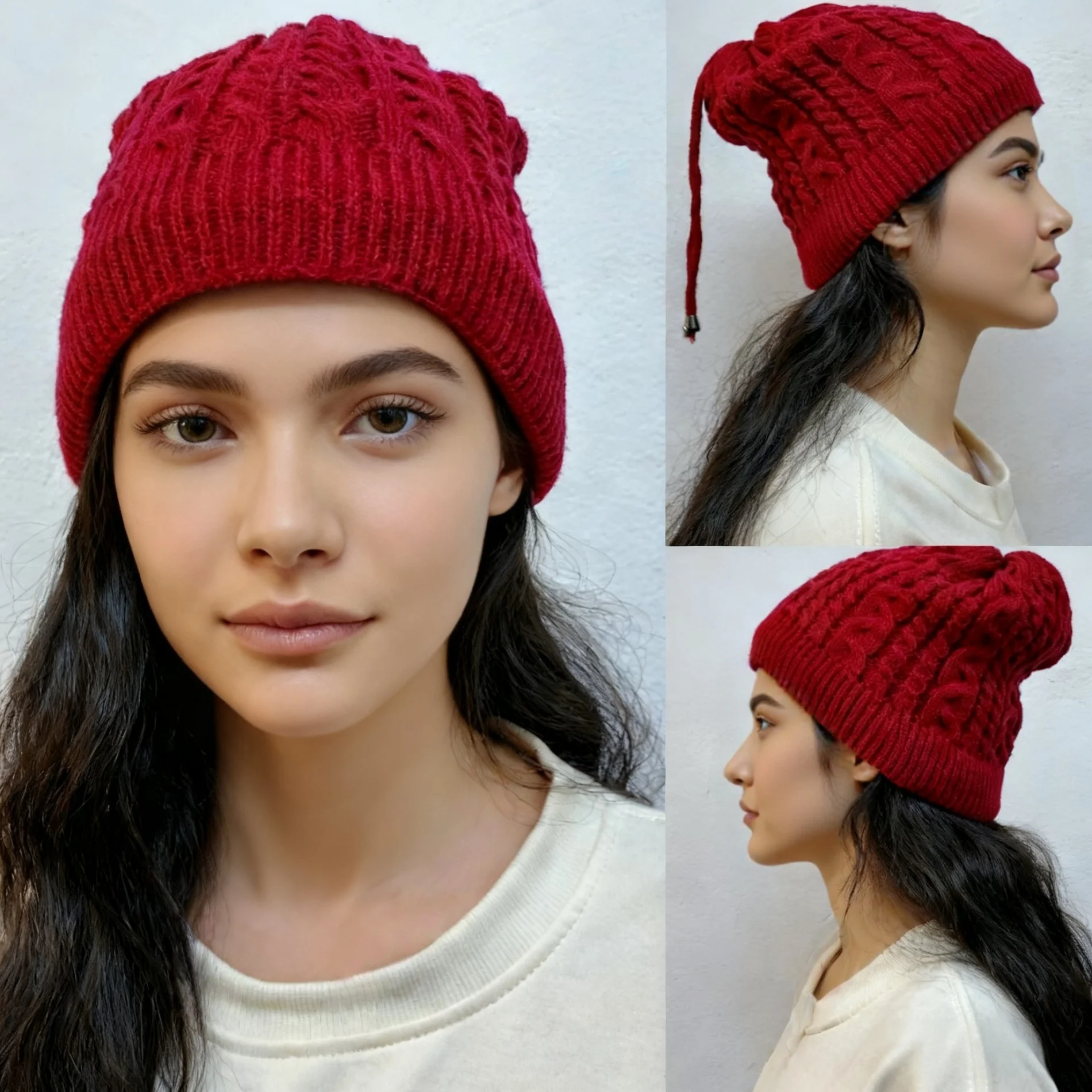Mehrzweck-Set mit gestrickter Wintermütze und Schal | Warme Thermo-Mütze, Halswärmer, Ski-Gesichtsbedeckung für Damen und Herren, Outdoor, kaltes Wetter – Detail 14