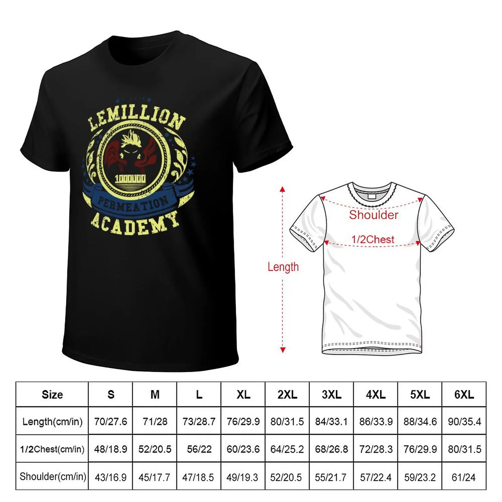 Lemillion Academy T-Shirt graphics tops cute tops Men's cotton t-shirt