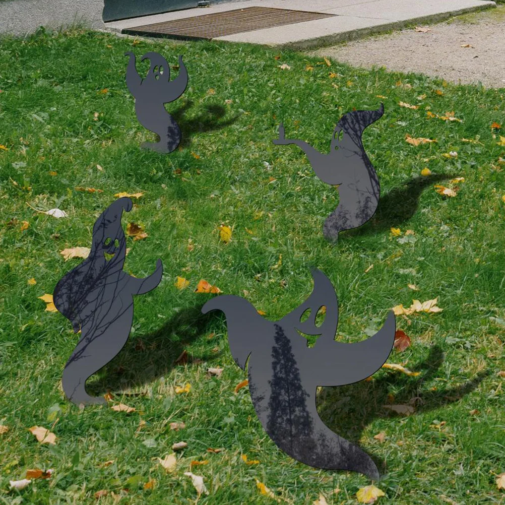 

2Pcs Halloween Ghost Sign Yard Stake Durable Acrylic Lawn Decoration for Outdoor Halloween Acrylic Ghost Stakes