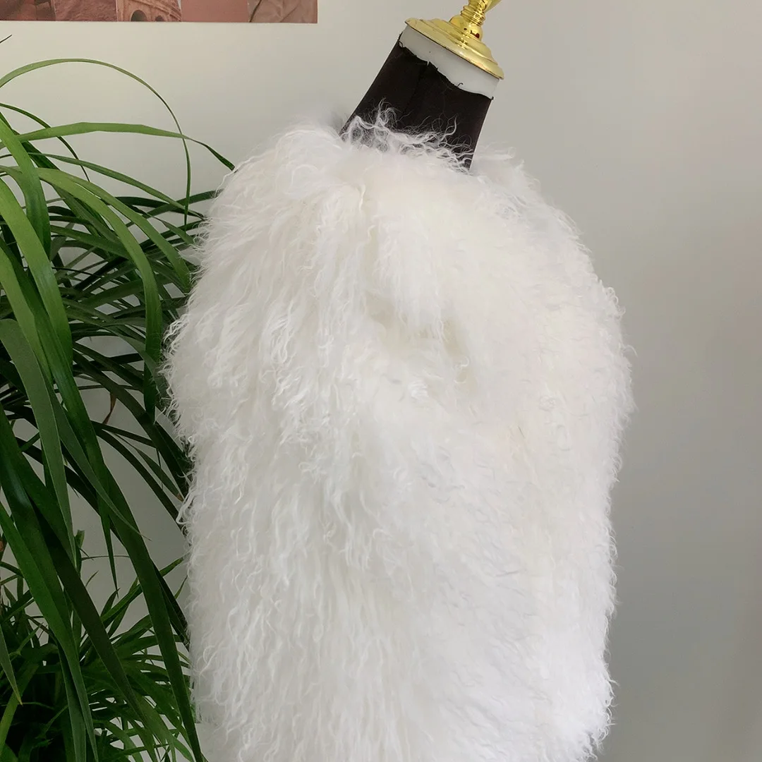 Mongolian wool fur coat new women's winter autumn fashion elegant real fur coat women's real Mongolian sheepskin coat fluffy