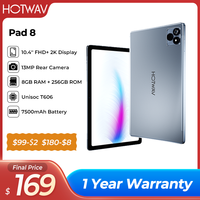 Global Version HOTWAV Pad 8 Tablet Android 13 10.4'' FHD+ 2K Display 8GB+256GB 13MP Camera Pad Unisoc T606 7500mAh Tablets PC