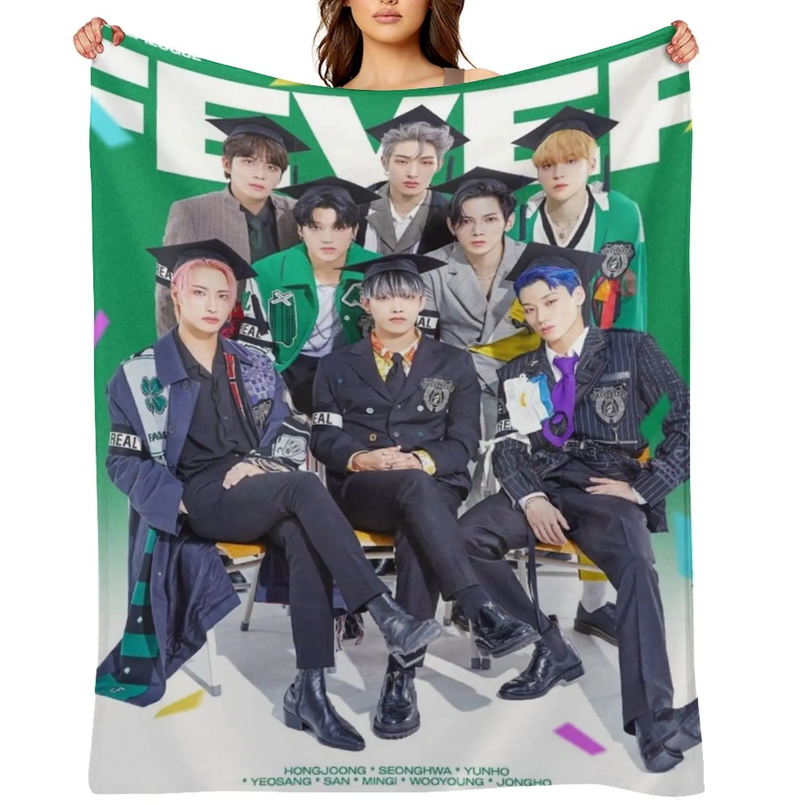 

ATEEZ 'Heung' Throw Blanket Multi-Purpose christmas gifts Blankets For Sofas Blankets