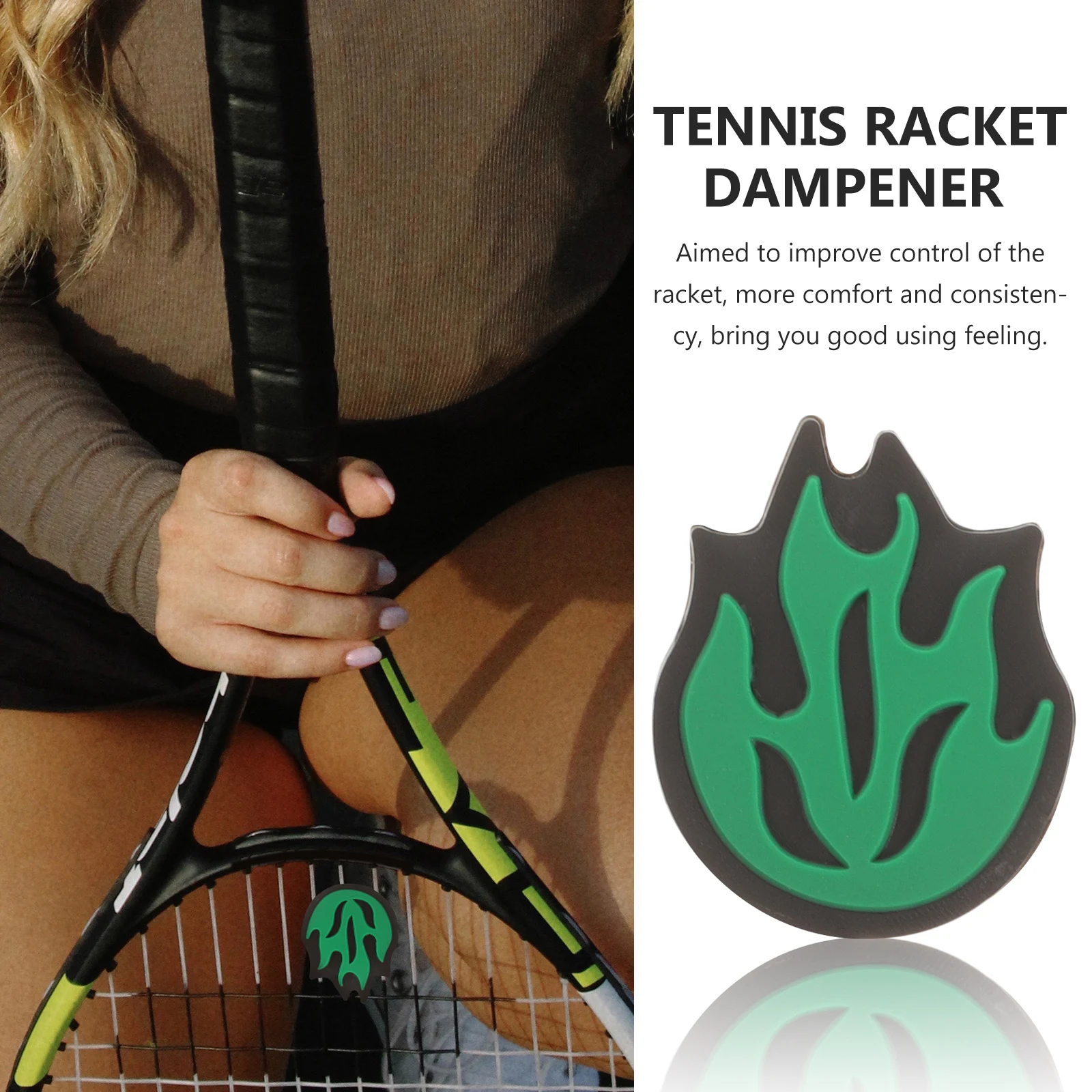 6Pcs Silicone Tennis Dampeners Fire Shaped Tennis Racket Vibration Dampeners Shock Absorbers Lightweight Racket Dampening