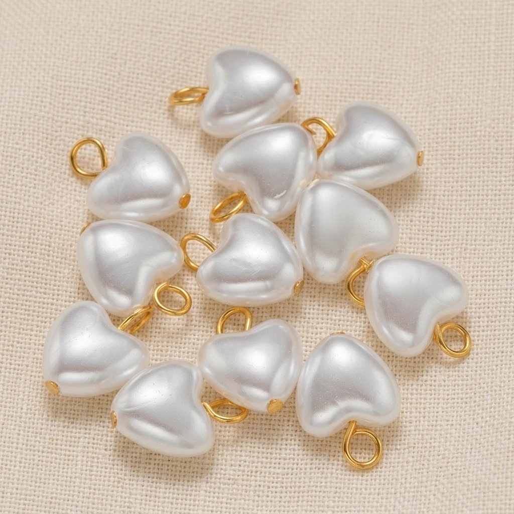 10pcs Stainless Steel Irregular Pearl Pendants with Loops Dangle Charm Craft for Earring Necklace Bracelet Jewelry Making DIY