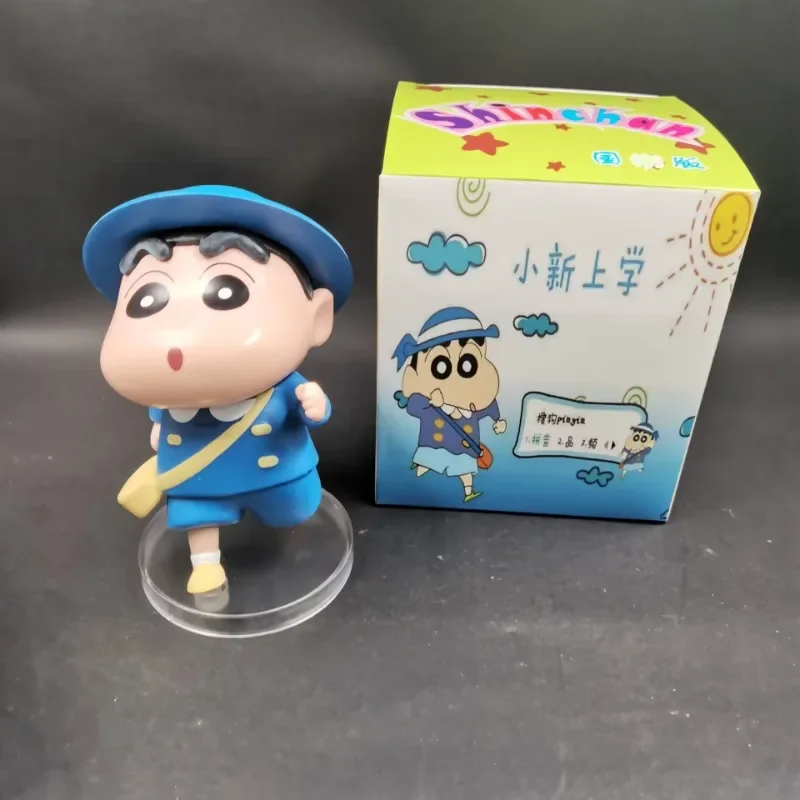 New Crayon Shinnohara Shinnosuke Cute Q Version School Doll Car Mount Desktop Figure Ornament For Children's Gifts