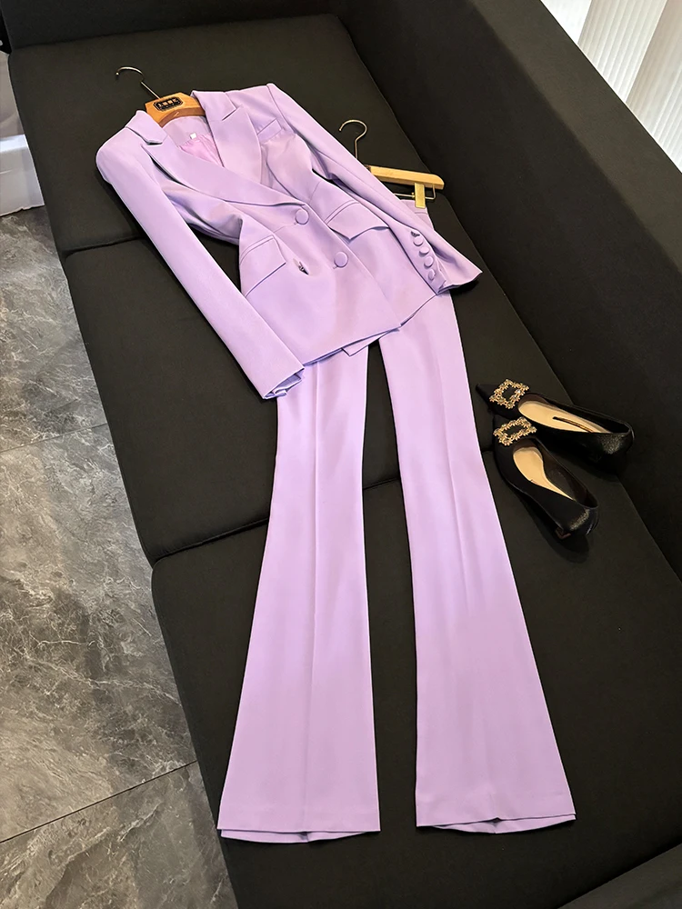 

Profional Interview Suit Two-Piece Set Slim Fit Trousers High- Waist Design Faionable And Ele for Women