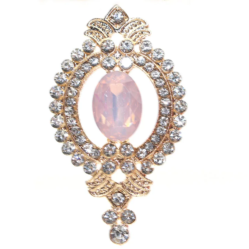 New 5PCS48 * 27MM Alloy Retro Crystal Jewelry Accessories, Flat Bottomed Rhinestones,Wedding Dress Decoration Materials