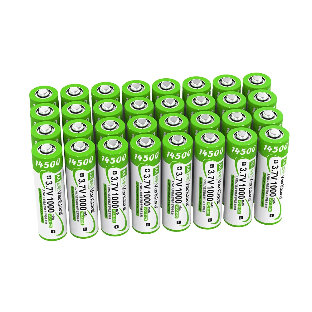 AA 14500 리튬이온 배터리 (팁) 3.7V 1000mAh 충전식 공구 배터리 파워 배터리 A급 품질 VVV