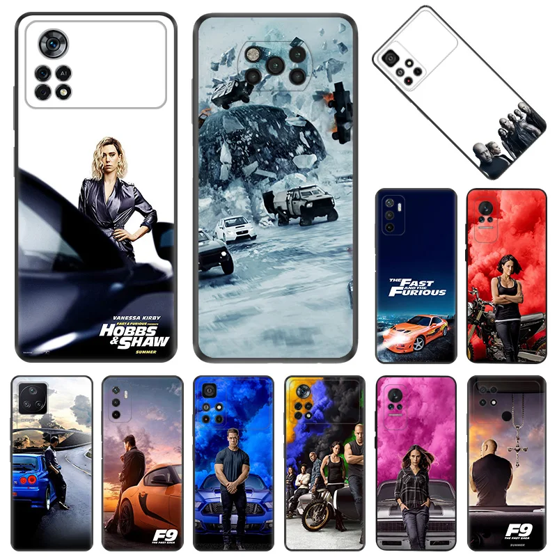 Phone Cases For Xiaomi Poco C40 C51 C50 C61 M5 M4 Pro M3 X5 X4 X3 F5 F4 F3 F1 14 A3X The Fast Furious Black Soft Anti-Drop Cover