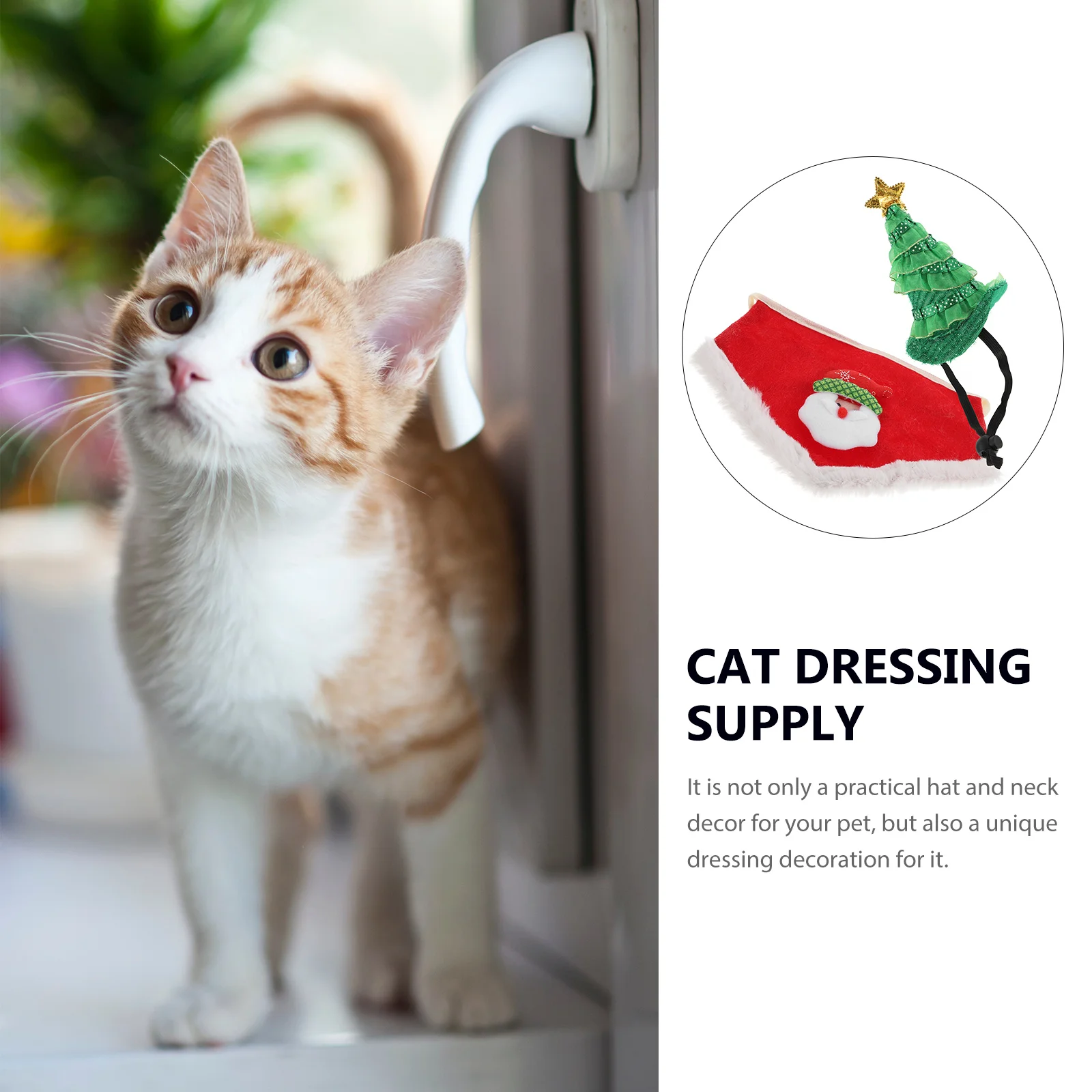 

Cosplay Pet Christmas Hat Scarf Set Hats Headband Polyester Lovely Costume