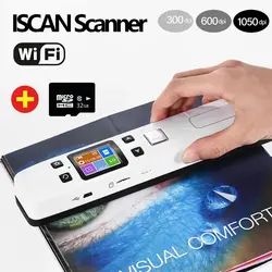 WIFI Scanner IScan A4 HD Color LCD Screen With SD Card 16G 32G 1050 DPI CIS Scanning Document Photo Image Storage Format JPG/PDF