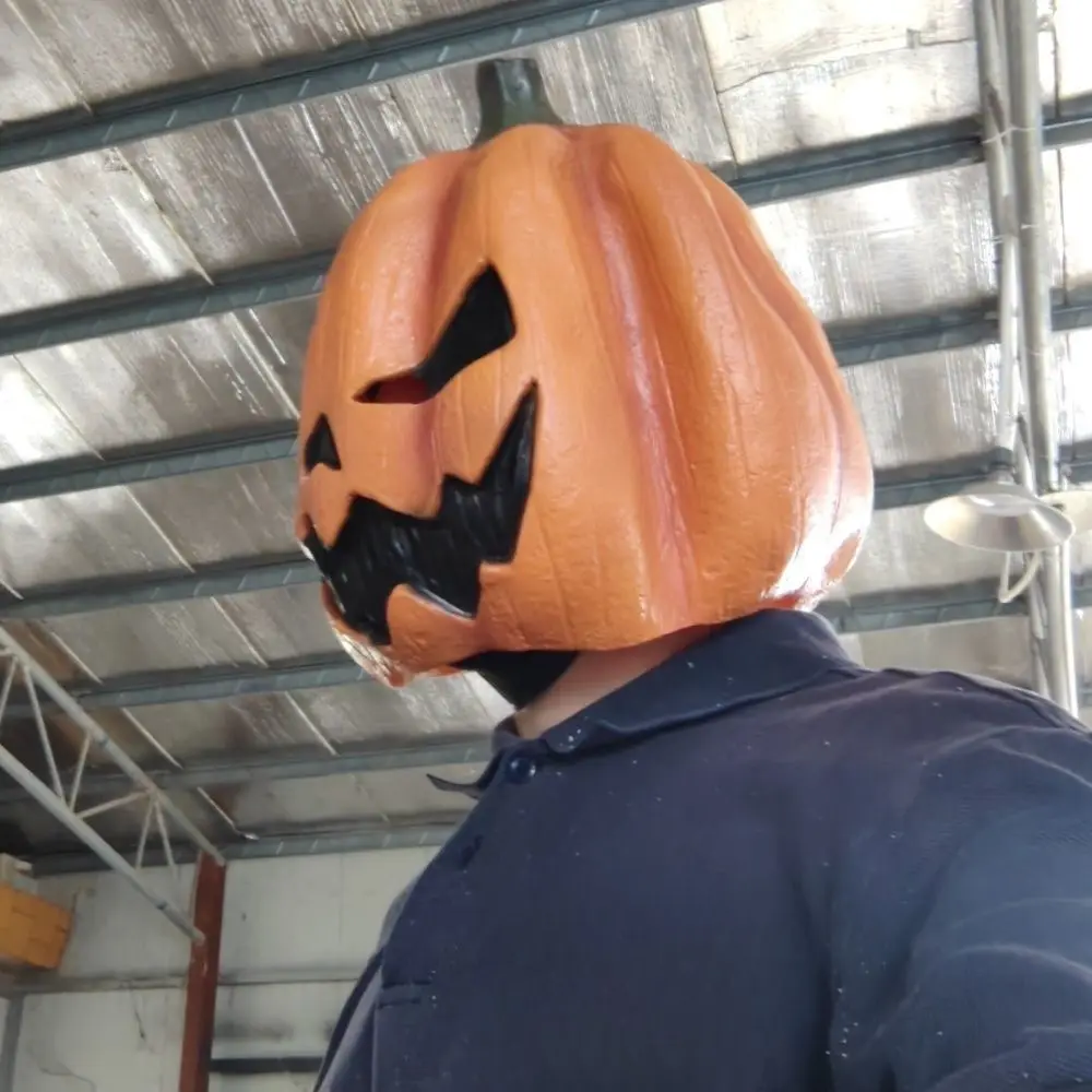 اللاتكس هالوين اليقطين قناع رأس غطاء الرأس خدعة أو علاج قناع Jackolantern تنفس الجدة قناع تنكر فستان بتصميم حالم