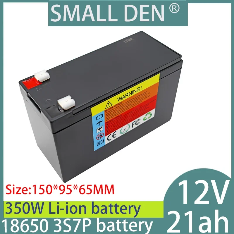 12V 21ah new 18650 battery pack 3S7P lithium rechargeable battery, high-power and high-capacity solar battery, electric lamp