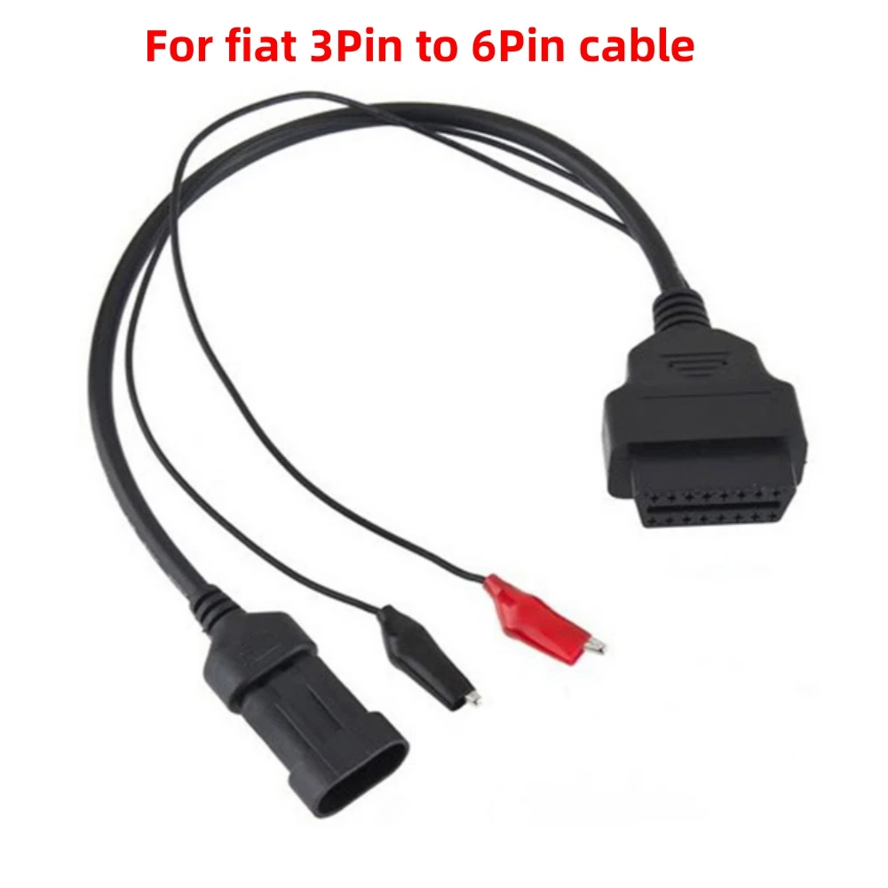 For Fiat/Alfa/Lancia 3 Pin to 16 Pin OBDII OBD2 connector Adapter Auto- Car Cable For Fiat 3pin Female Diagnostic Cable