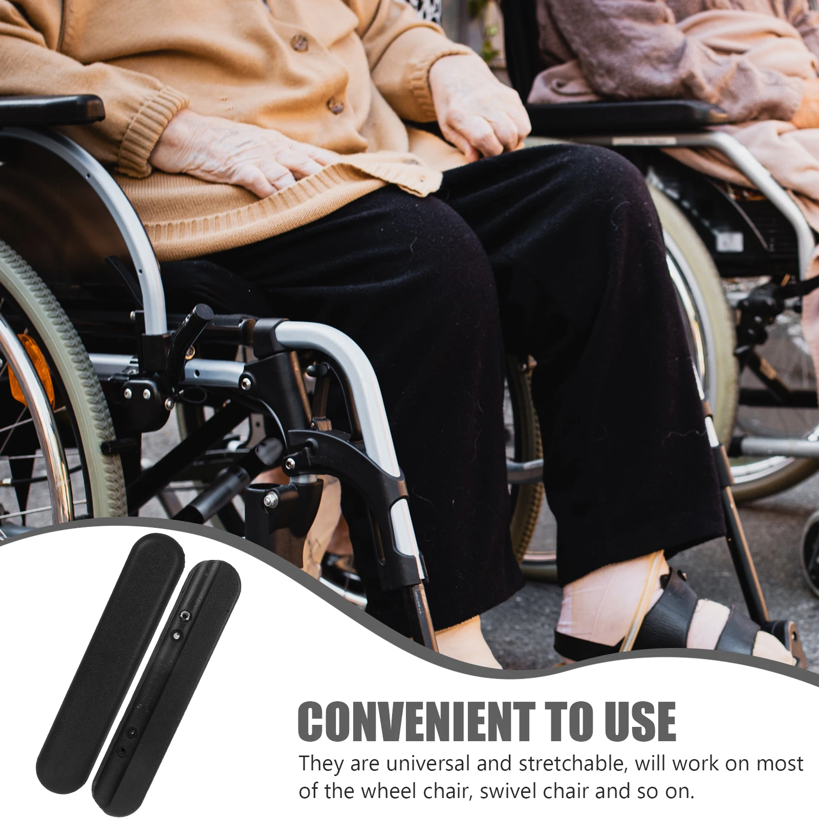 

Short ABS Anti slip Wheelchair Armrest Pads Replacement Parts 14cm Hole Distance Protective Covers Gardening Accessories