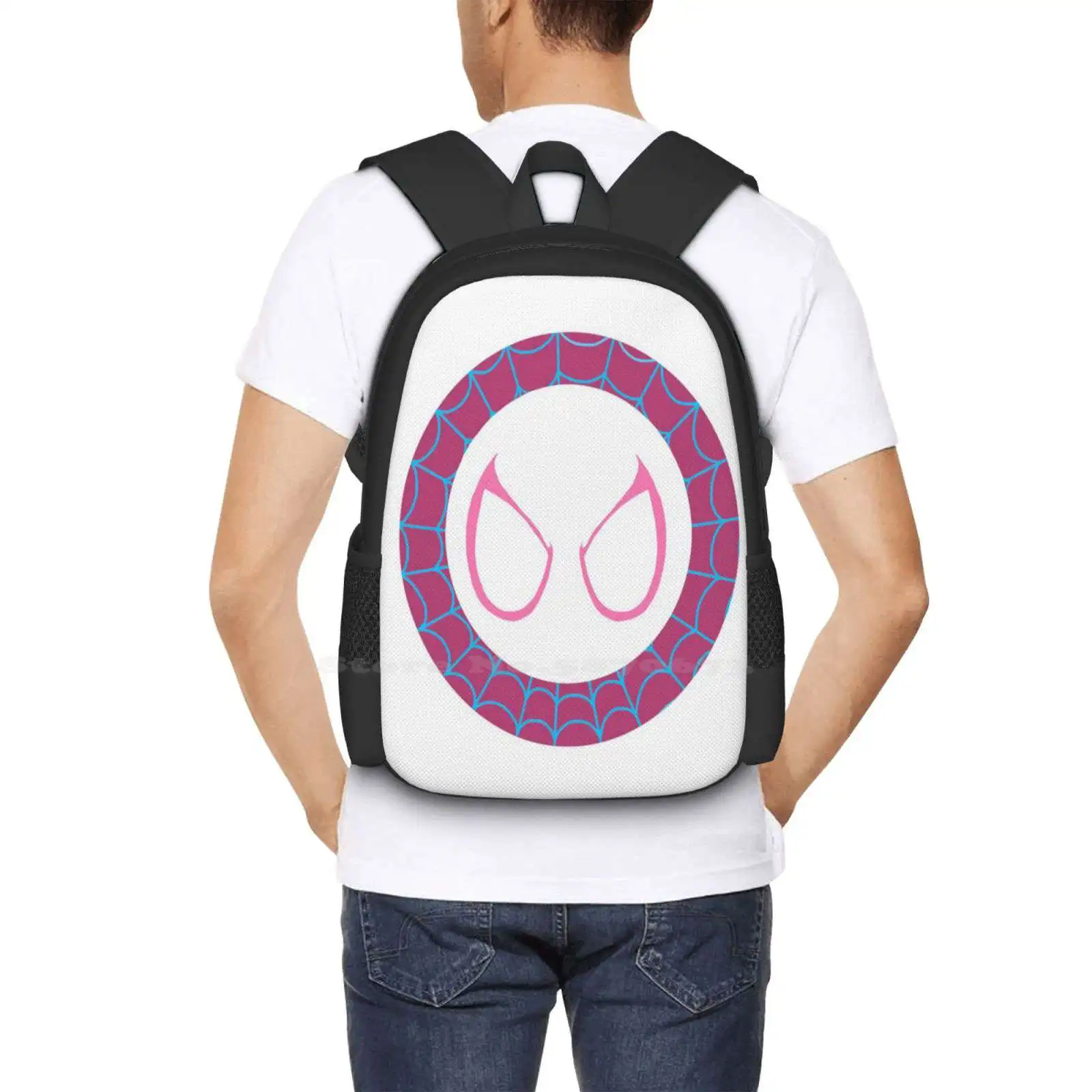 Mochila escolar de gran capacidad Spiderman Gwen Stacy Peter Parker Comics Punk Grunge Pop Drummer