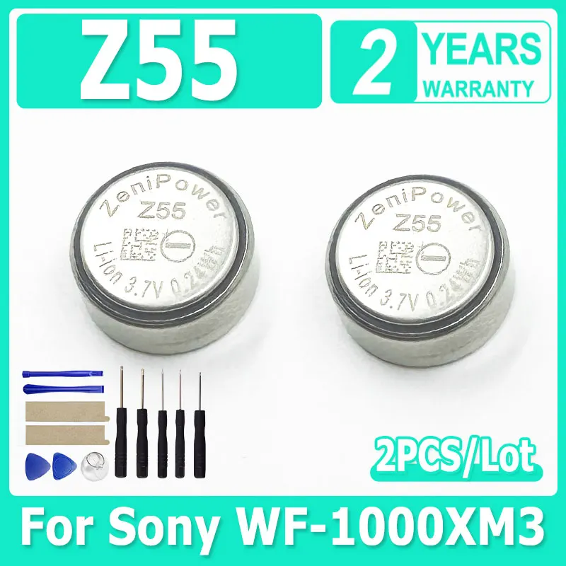 

2pcs/lot Z55 New Battery For Sony WF-1000XM3 WF-SP900 WF-SP700N WF-1000X Battery TWS Earphone 3.7V 65mAh CP1254