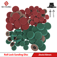 2Inch Roll Lock Surface Sanding Discs Pad Polishing Sandpaper For Woodworking Metal Rotary Tools