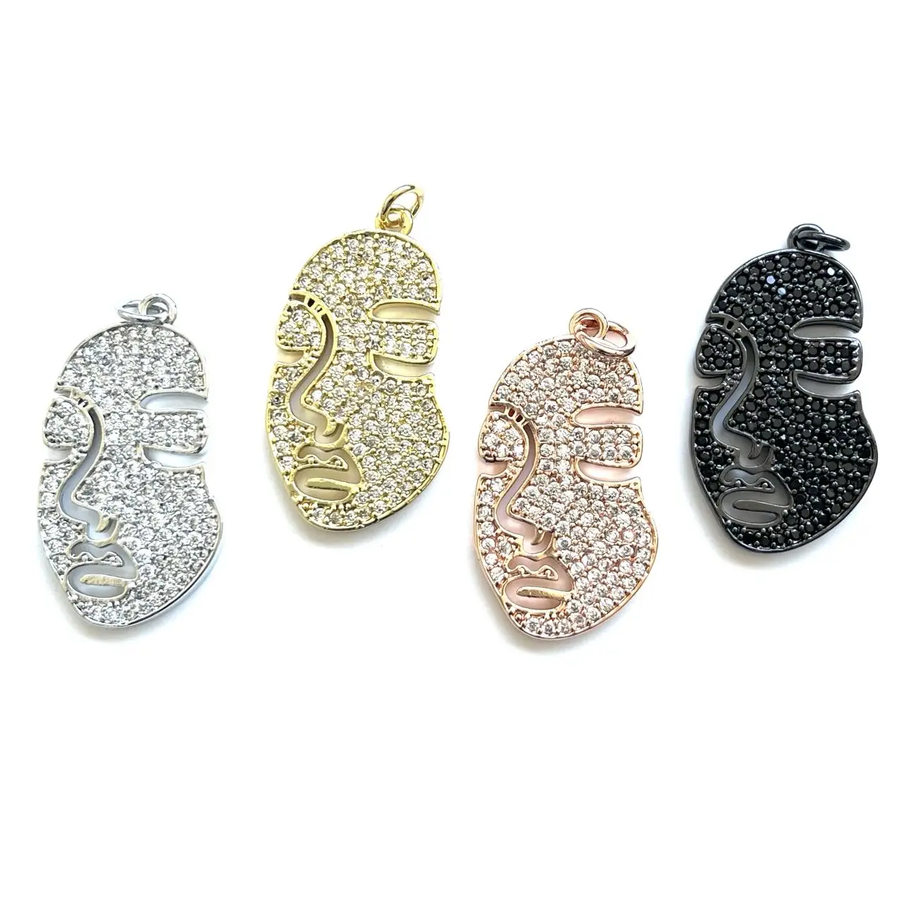 5Pcs Zirconia Pave African Black Queen Copper Charms for Women Jewelry Making Bracelets DIY Accessories