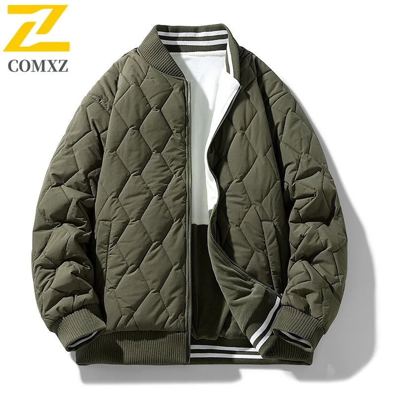 

COMXZ минималистичная зимняя куртка однотонная повседневная толстая куртка с воротником-стойкой для катания на лыжах легкая куртка для хлеба мужская одежда