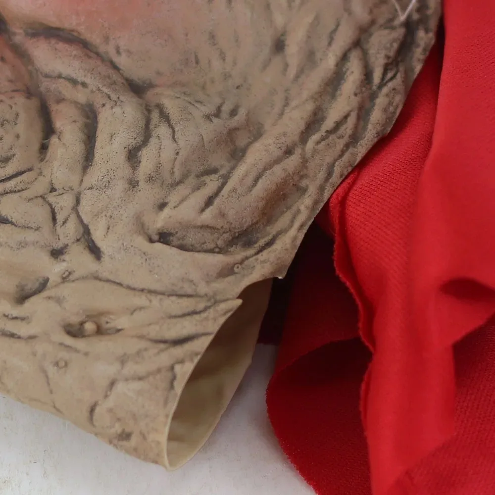 Engraçado fumar vovó velho nana máscara de látex senhora avó com rosto enrugado e lenço vermelho máscaras festa de halloween traje adereços