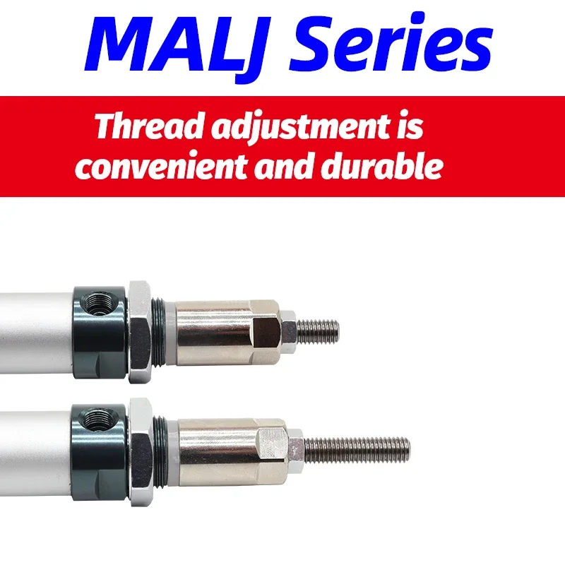 MALJ Series MALJ16 MALJ20 MALJ25 MALJ32 Mini Cylinder Adjustable-25-50-75-100-125-150 -500mm Stroke Double Acting Pneumatic Type