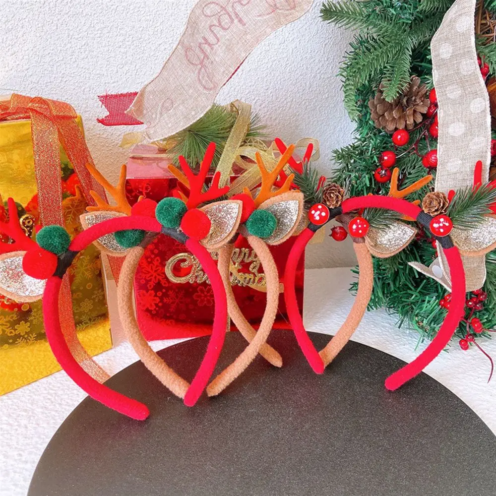 Children Christmas Decorations Party Cosplay Christmas Headbands Hair Accessories Pinecone Headband Antlers Hair Hoop