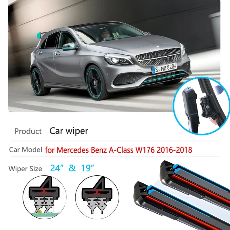 

Car Wiper Blades for Mercedes Benz A Class W176 2016~2018 Windscreen Washer Brusdes Accessories A-Klasse A160 A180 A200 A45 2017